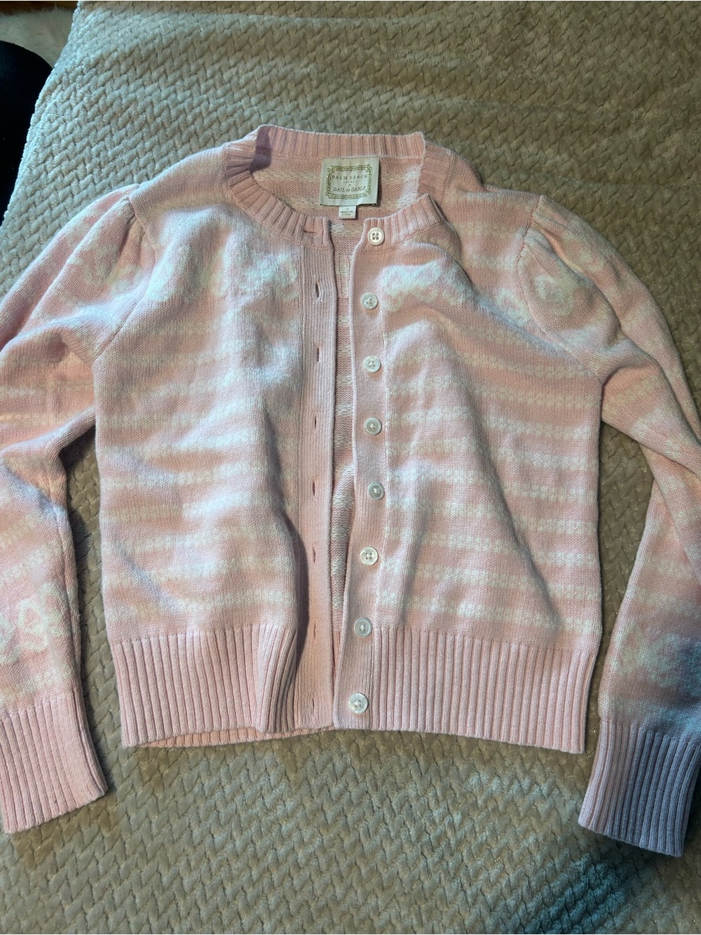 Sail to Sable Pink and White Striped Button Cardigan